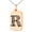 Rose, variant on Stainless Steel Letter R Initial Dotted Monogram Engraved Small Rectangle Dog Tag Charm Pendant Necklace