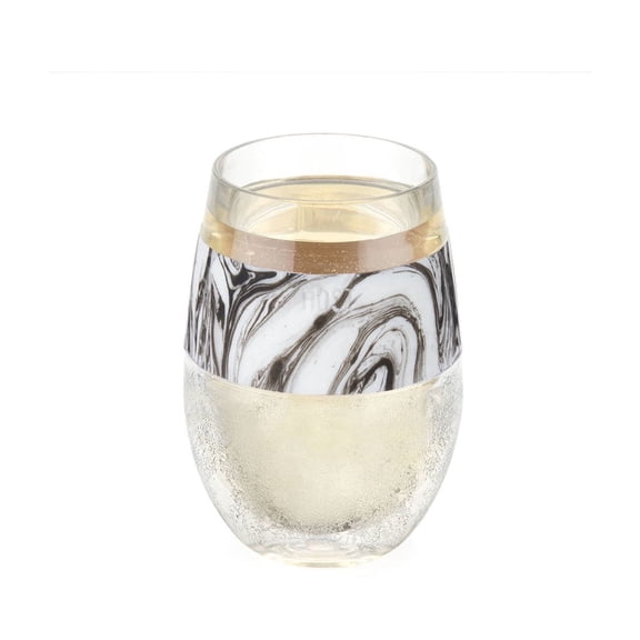 Host Wine Freeze Insulated Cooling Cup, Drink Cup, 8.5 oz, Black Swirl