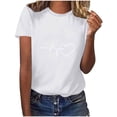 thumbnail image 1 of Diufon Hauts de la Saint-Valentin pour Femmes, Tunique Décontractée à Manches Courtes, Chandail à Col Rond, Blouse Tendance Mignonne à Imprimé Graphique, 1 of 6