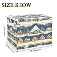 thumbnail image 5 of Yayeee Collapsible Cube Storage Bin with Lid Fabric Closet Decorative Basket with Handles, Winter Village, 5 of 7