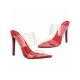 thumbnail image 5 of Women's Clear Pointed Toe Sandals Stiletto Heels Transparent Strap High Heels Slip On Clear Heel, 5 of 5