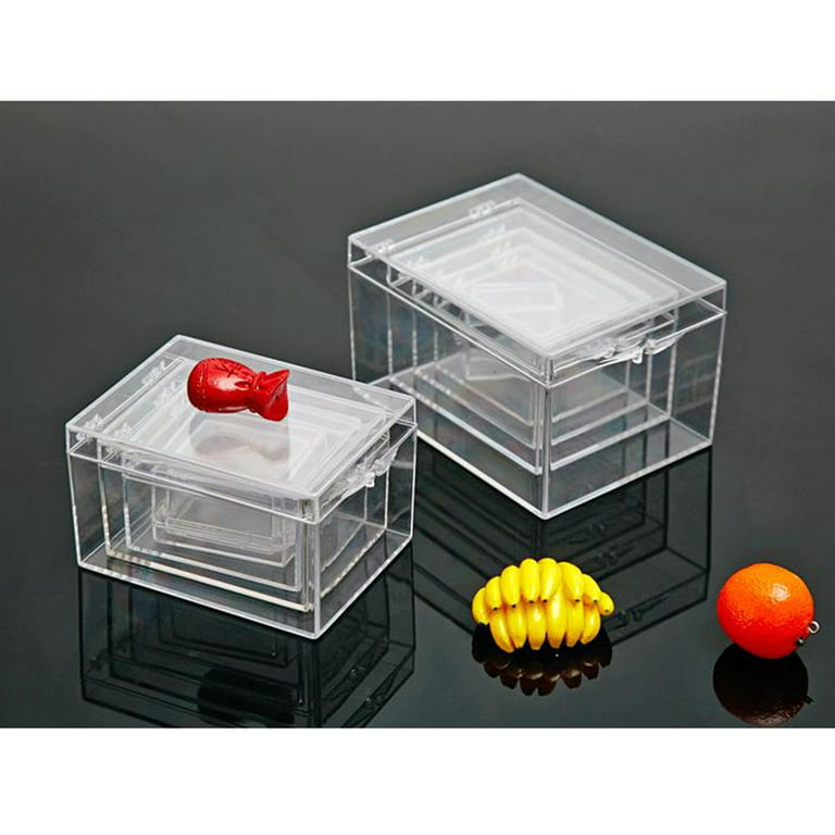 20 Pieces Small Clear Plastic Boxes Plastic Boxes With Square Lid