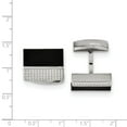 thumbnail image 2 of Stainless Steel Black Agate & Textured Cuff Links, 2 of 7