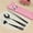 Pink, variant on 4pcs/set Portable Doraemon Cute Kitty Tableware Spoon Fork Chopsticks Storage Pouch Bag