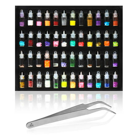 SHANY 3D Nail Art Decoration Mini Bottles - 48 Glass Bottles With Free Nail Art (Best 3d Nail Art)