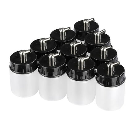 Yescom 10 Pcs Airbrush Bottles Dual Action Jars Lid Siphon Feed Paint Cup 22 (Best Airbrush For Duracoat)