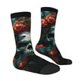 thumbnail image 4 of Yiaed Butterfly Flower Skull Print Great elasticity Crew Socks Sports socks for Men and Women, 4 of 5