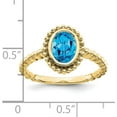 thumbnail image 2 of Solid 10k Yellow Gold Oval Blue Topaz Ring - Ring Size 7.0, 2 of 5