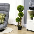 thumbnail image 2 of HOMCOM 35 Inch Artificial Boxwood Triple Ball Topiary Tree, Green, 2 of 10