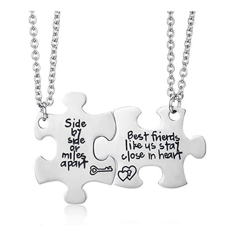 Udobuy - Udobuy 2 Pcs Silver Best Friends Necklaces Set Pizza for Teen ...