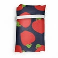 thumbnail image 4 of Fruits Portable Fabric Shopping Tote, Simplistic Apple Graphic Summer Forest Food on Dark Indigo Backdrop, Everyday Use Foldable and Study Grocery Market Bag, Vermilion and Lime Green, by Ambesonne, 4 of 4