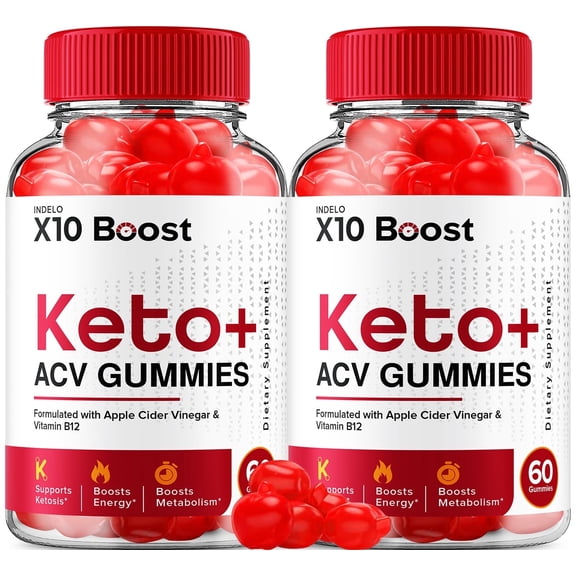 (2 Pack) X10 Boost Keto ACV Gummies, X10 Boost Keto Gummies Advanced Weight Loss, X 10 Keto   ACV Apple Cider Vinegar Supplement, X10Boost, X10Keto Folate Beet Root (120 Gummies)