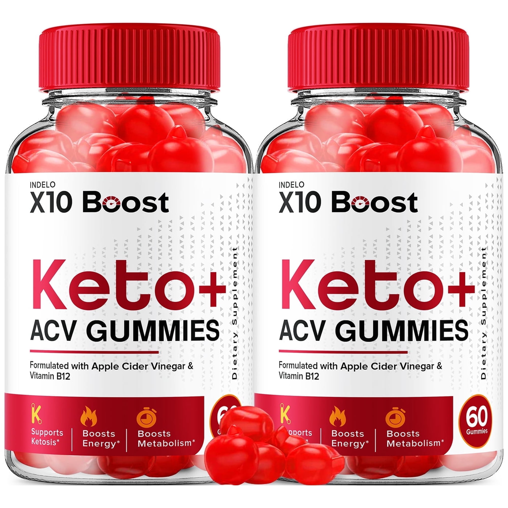 (2 Pack) X10 Boost Keto ACV Gummies, X10 Boost Keto Gummies Advanced Weight Loss, X 10 Keto + ACV Apple Cider Vinegar Supplement, X10Boost, X10Keto Folate Beet Root (120 Gummies)