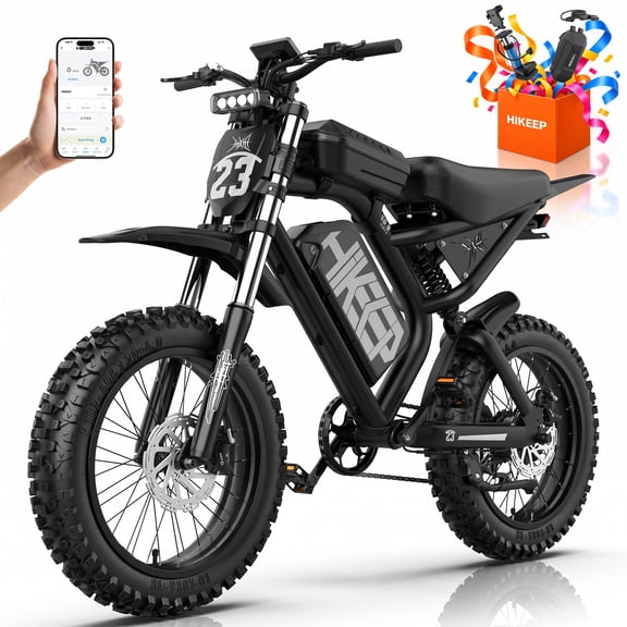 HeloKeep Class 3 Electric Bike for Adults, 28 MPH 750W Motor 3000W Peak, 52V 40Ah 2080Wh Battery, 20 x 4 Fat Tires, Full Suspension, Shimano 7-Speed, LCD Speedometer