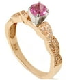 thumbnail image 2 of Pompeii 3/4ct Pink Sapphire & Diamond Pave Vintage Ring 14K Rose Gold (G/H,I1-I2), 2 of 3