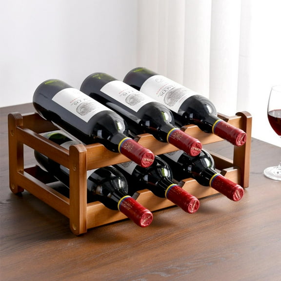 SASABAXI Bottle Organizer Rack Bamboo Shelf 1Pack for Home and Bar