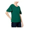 thumbnail image 2 of I.N.C Womens Ruffle Sleeve Pullover Blouse, Green, Small, 2 of 2