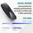 thumbnail image 4 of Adaptador WiFi 6 D-Link DWA-X1850-B1 AX1800 USB 3.0 para PC negro, 4 of 9
