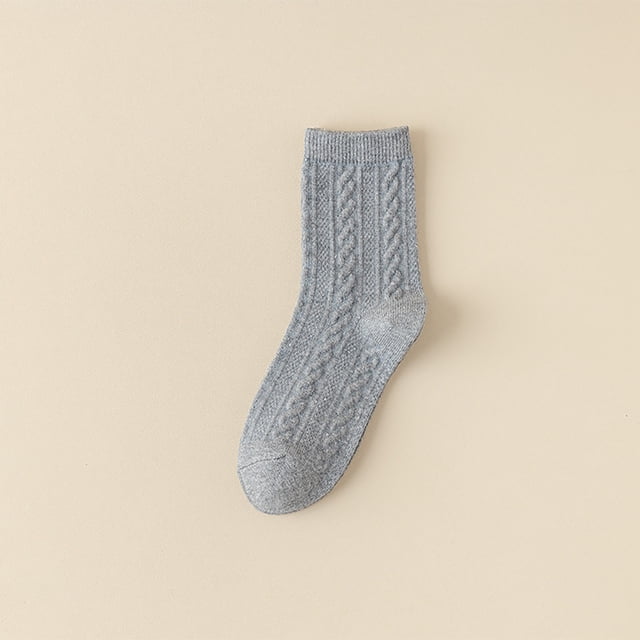Women's Color Matching Multi Color Breathable Plush And Thick Insulation Socks Sports Socks Sock Gray