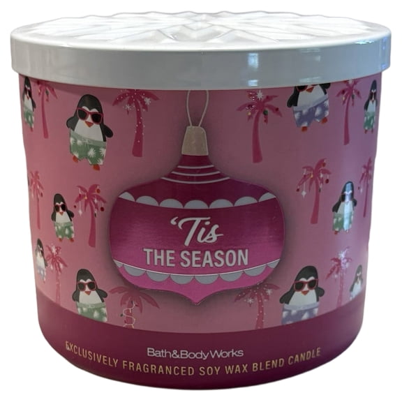 Bath & Body Works White Barn Candle Company 14.5 oz Tis The Season Scented Candle with 3-Wick Burn Time