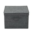 thumbnail image 5 of Household Essentials Square KD Storage Box With Lid, 15”x15”x10”, Breathable Canvas Sides With Sturdy Sides, Perfect for Closet or Storage Room Organization, Includes Handle for Easy Access, Graphite, 5 of 7