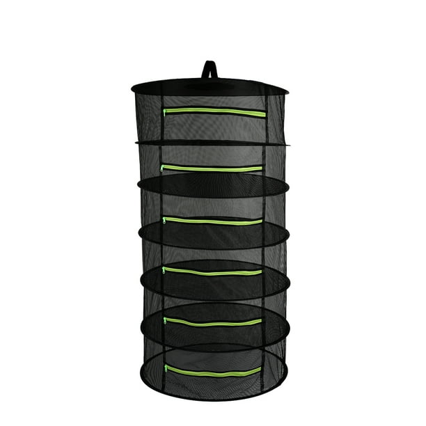 Htovila Hanging Basket 6 Layers with Zipper Folding Dry Rack Herb Drying Net Dryer Bag Mesh For