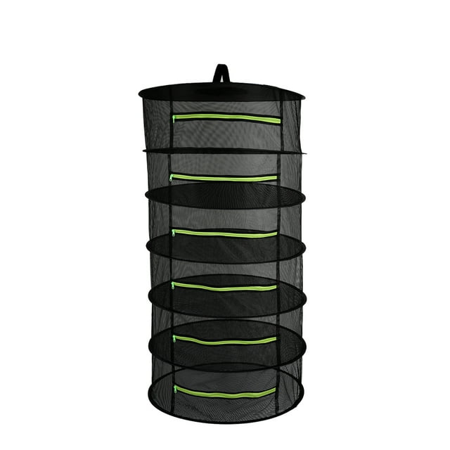 Hanging Basket 6 Layers with Zipper Folding Dry Rack Herb Drying Net Dryer Bag Mesh For Herbs Flowers Buds Plants
