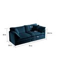 thumbnail image 2 of GNIXUU 2 Piece Chenille Cloud Couches Set,2 Piece Modern Loveseat Couch Set Living Room Furniture Set for Apartment Office,Blue, 2 of 8