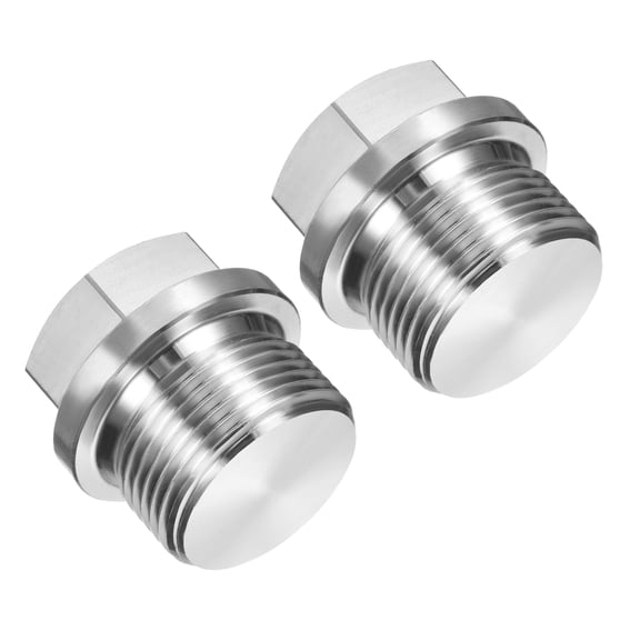 M24 x 1.5 Male Pipe Plug 2Pcs Oil Drain Plug 304 Stainless Steel Hex Flange Socket