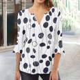 thumbnail image 1 of Fiudx Tops para Mujer Camiseta Estampada a La Moda para Mujer, Blusa con Mangas 3/4, Camisetas Informales con Cuello En V, 1 of 5