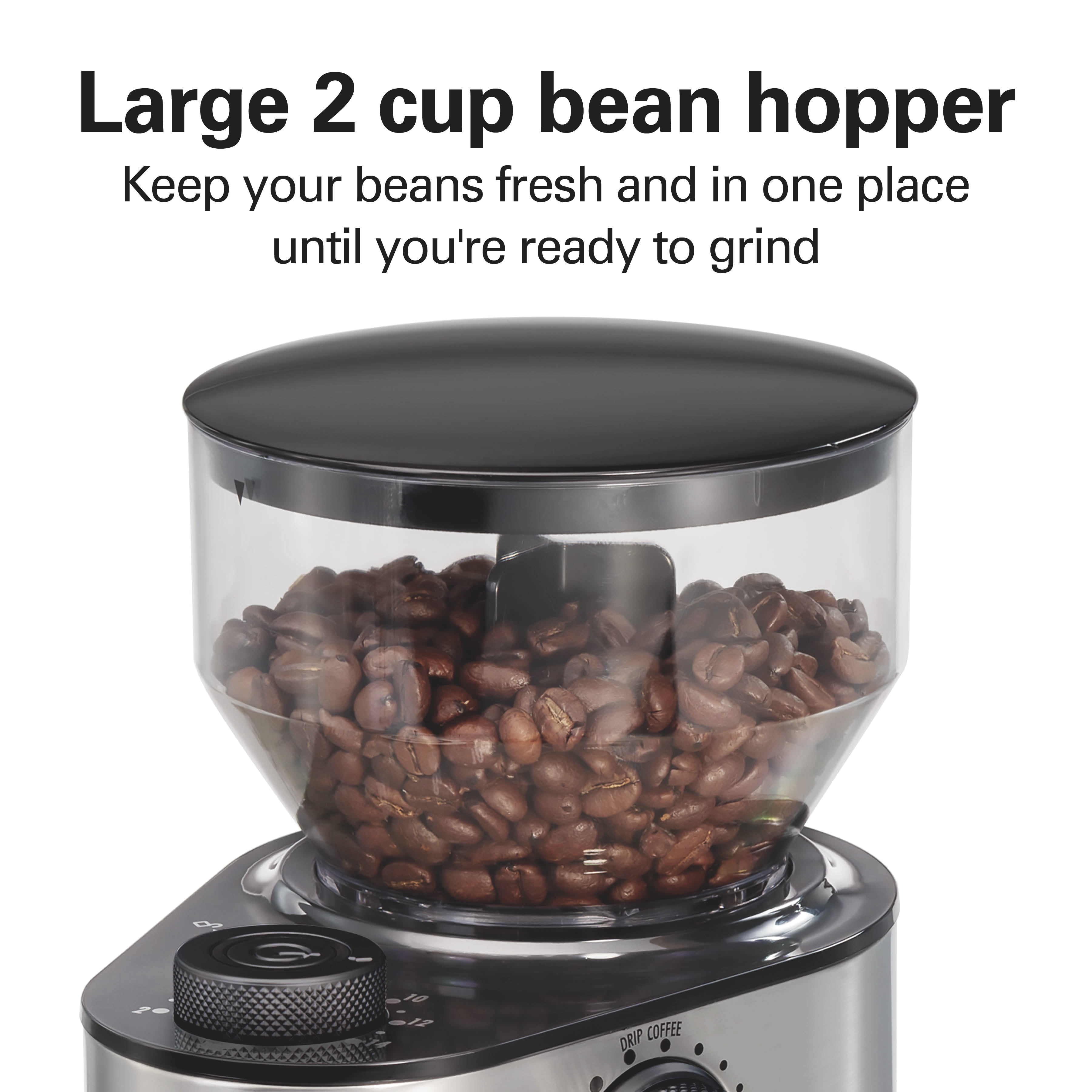  Hamilton Beach Electric Coffee Grinder for Beans, Spices and  More, with Multiple Grind Settings for up to 14 Cups, Removable Stainless  Steel Chamber, Grey (80396C), 10 oz: Home & Kitchen