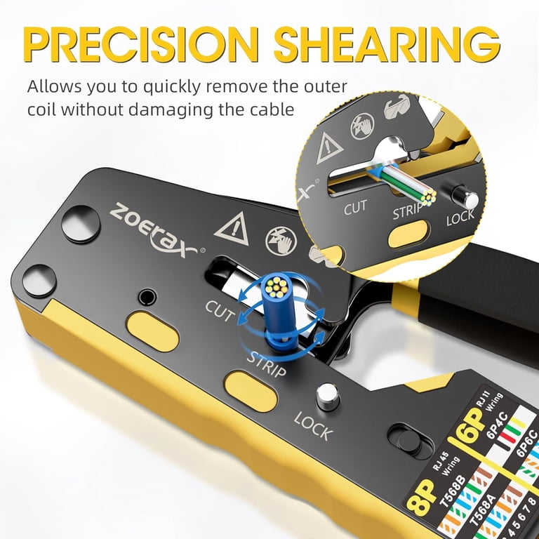 ZoeRax RJ45 Ethernet Crimping Tool for RJ11/RJ12 Standard