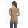 thumbnail image 2 of Women's Solid Color V-Neck Short-Sleeved T-Shirt Loose Casual Top, 2 of 2