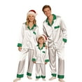 thumbnail image 6 of Inglocry Christmas Pajamas for Family Silk Satin Holiday Matching Pajamas Sets Long Sleeve Button Down Comfy Loungewear Sets Women White L, 6 of 7