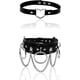 thumbnail image 2 of Gargantilla De Cuero Pu Estilo Punk Gargantilla Collar Resistente O Anillo Vintage Rock Gargantilla Para Conciertos Fiestas Cumpleaños 2 Uds Cateissary AP005650-00, 2 of 6