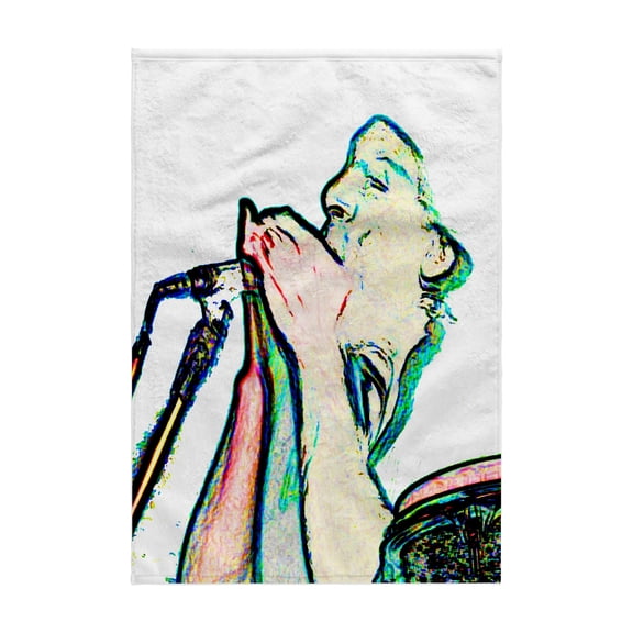 3dRose, Harmonica Player with drum photo sketch, 15x22 Hand Towel