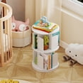 thumbnail image 2 of Costway 1 PCS 2-Tier Rotating Bookshelf 360° Display Rack with Dividers & Anti-falling Baffles White, 2 of 10
