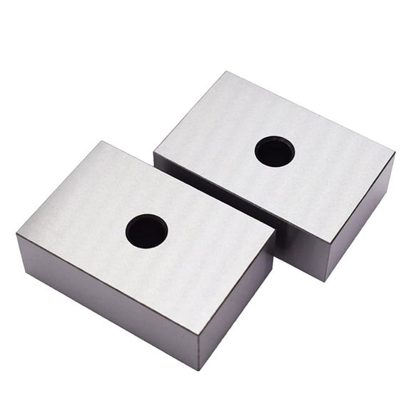 PET-U 1 x 2 x 3 Inch Blocks Set 1/2 Inch Single Hole Matched Pair Hardened Steel Set for Precision Machinist Milling