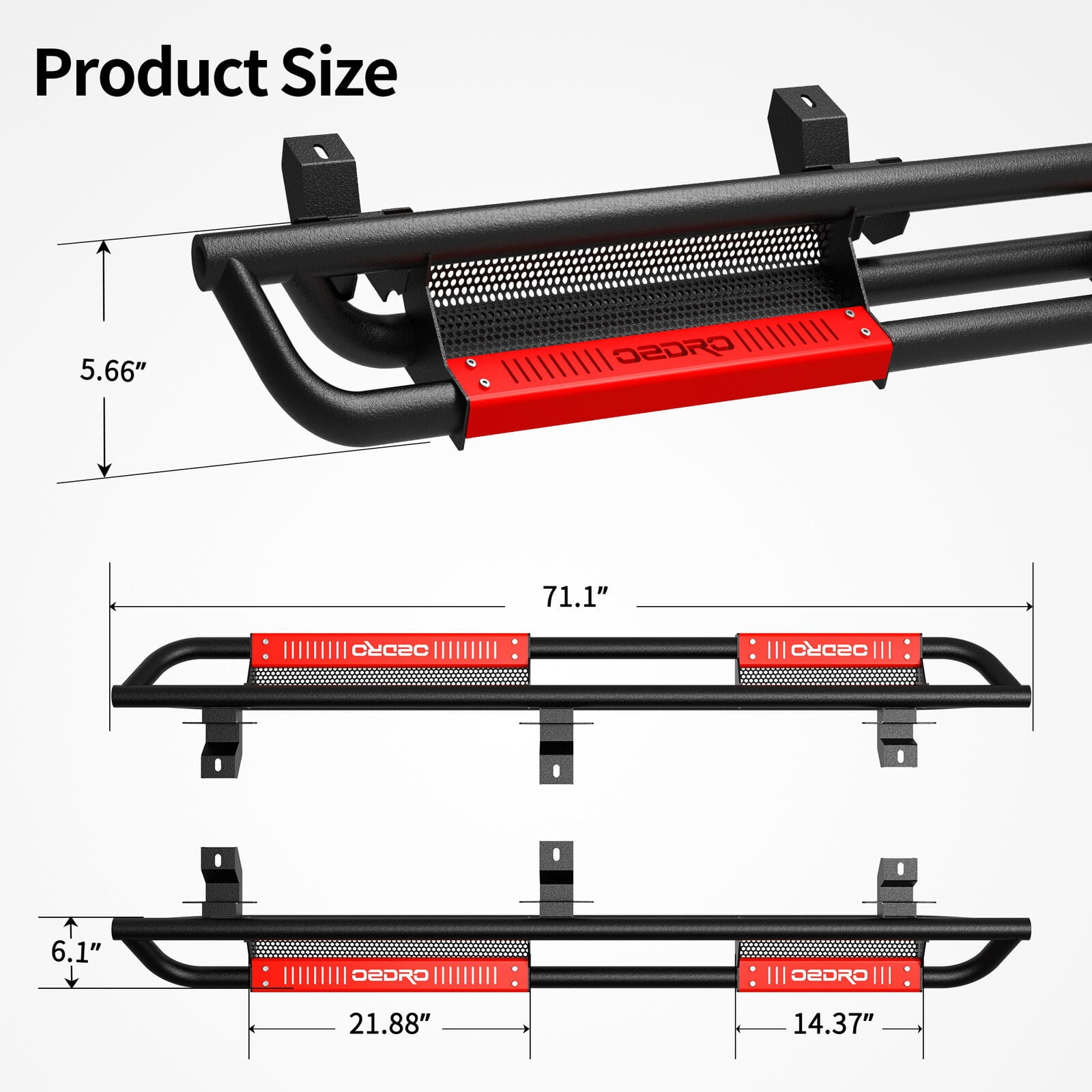 RVNI Running Boards for 2018-2023 2024 Jeep Wrangler JL 4 Door Side Steps Nerf Bars 6 inch