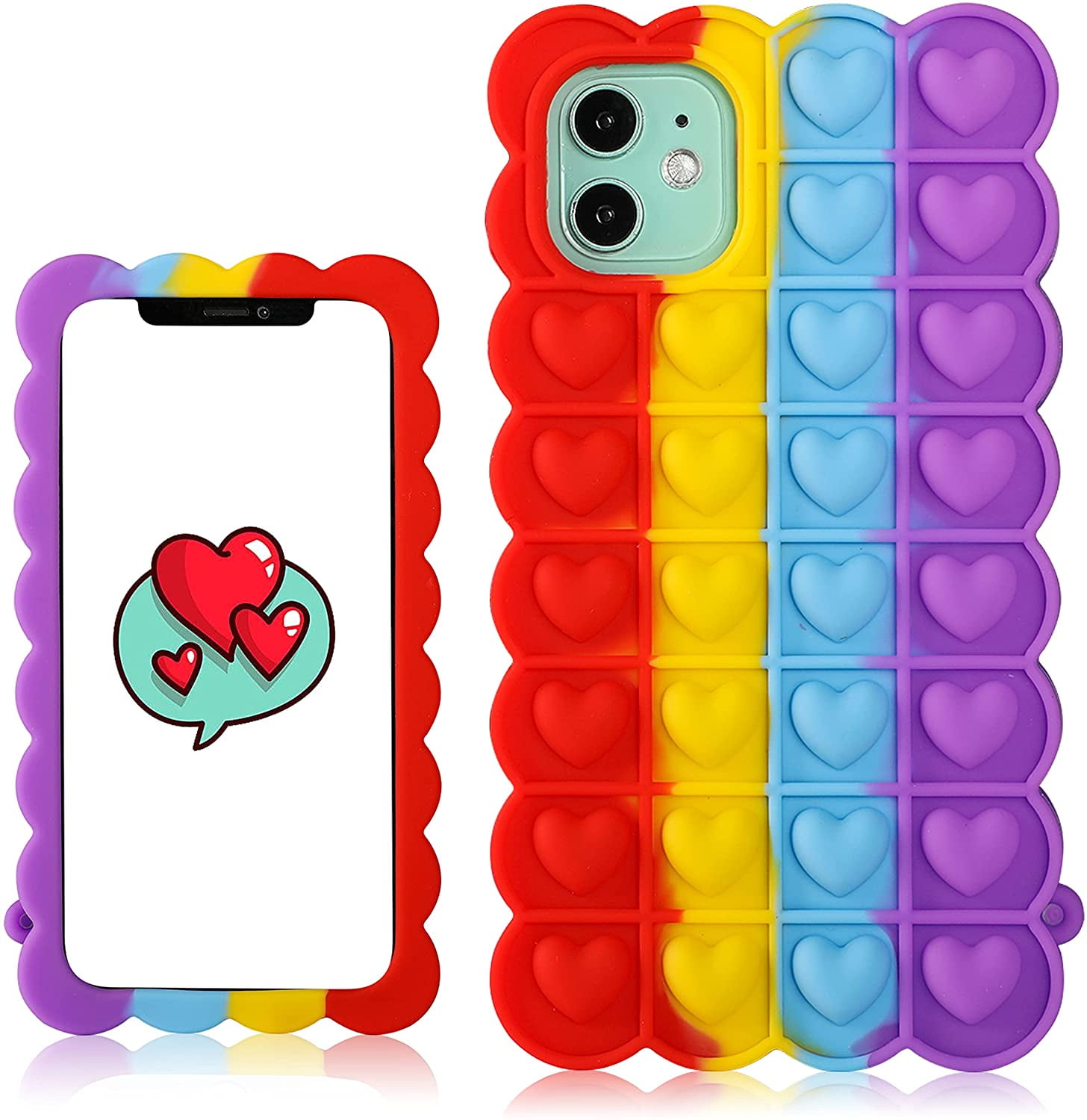 Alyly Red Heart Case For Iphone 11 Cartoon Funny Kawaii Cute Silicone Fun Cover Stylish Fashion Unique Cool Pretty Design Fidget Aesthetic For Girls Boys Kids Teen Cases For Iphone 11 6 1