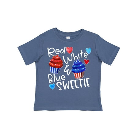 

Inktastic 4th of July Red White and Blue Sweetie Cupcakes and Stars Gift Toddler Boy or Toddler Girl T-Shirt