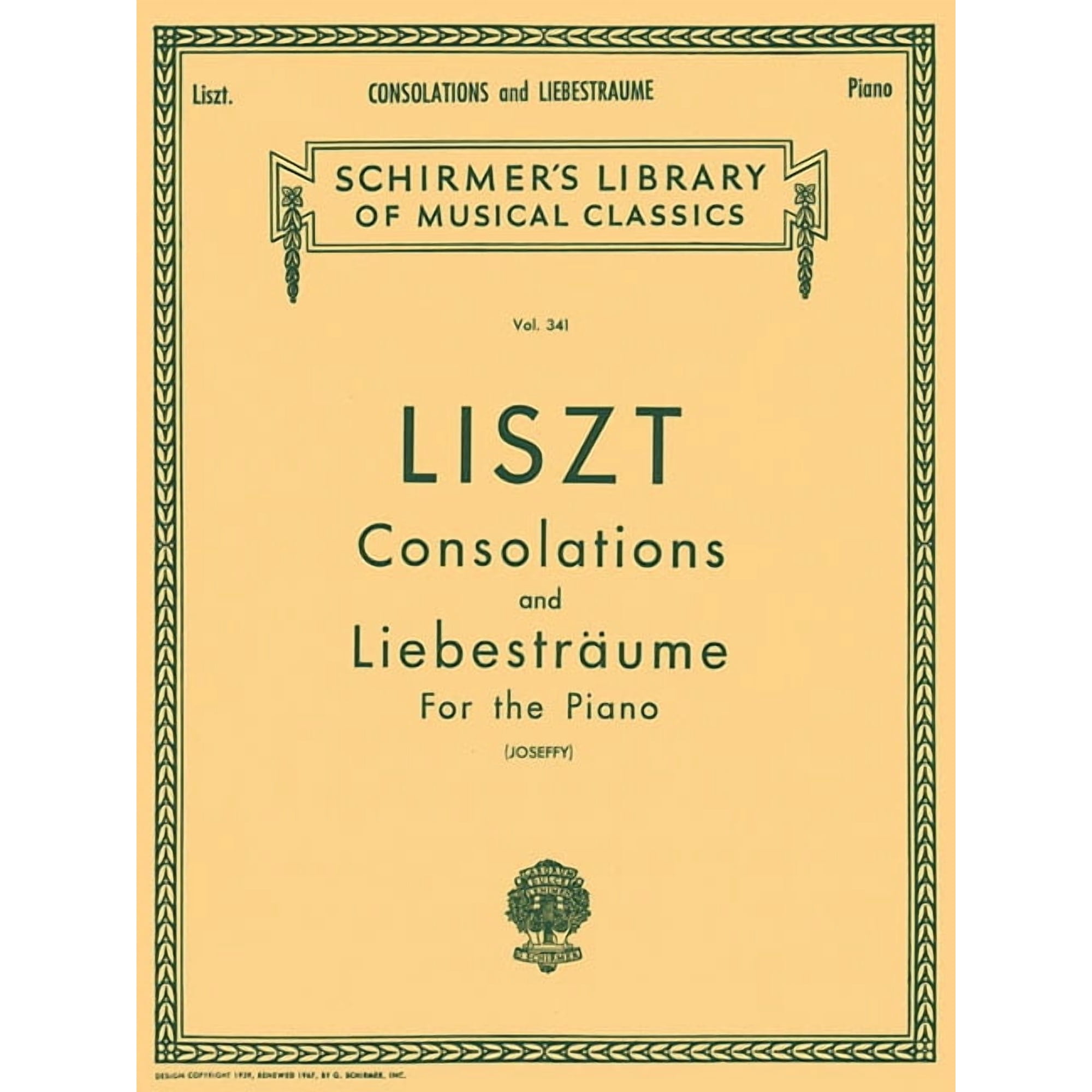 Schirmer s Library of Musical Class Franz Liszt - Consolations and Liebestraume Piano Solo Sheet Music Schirmer Library of Classics Volume 341 Book 341 (Paperback)