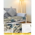thumbnail image 4 of Sage Green Blue Floral Sofa Couch Cushion Covers Washable, Removable Stretchable Sectional Couch Covers, Vintage Beige Botanical Slipcovers for L & T Shape Sofa Furniture Protector M Size 1 pc, 4 of 7