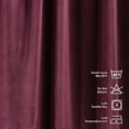 thumbnail image 3 of 3S Brother's Solid Luxury Matte Velvet Soft Curtains Set of 2 Panels Hanging Back Tap & Rod Pocket Home Décor Bedroom Kitchen Office Windows Room Darkering ( Raspberry Red-52"x95"), 3 of 6