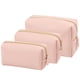 thumbnail image 1 of Bolsa de cosméticos de cuero de PU de 3 piezas para mujer Bolsa de maquillaje minimalista para uso diario Monedero de almacenamiento portátil Bolsa de cosméticos pequeña y ordenada Neceser resistente, 1 of 6