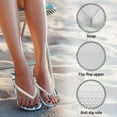 thumbnail image 6 of Chririnla Women's Flip Flops Sandals, Fashion Blue Hibiscus Beach Pool Thong Sandals for Walking Slide Shoes, 6 of 7