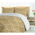 thumbnail image 5 of Ambesonne Autumn Damask Duvet Cover Sets, Oriental Theme Motifs, 2-King, Ecru and Camel, 5 of 6