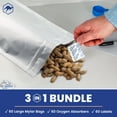 thumbnail image 4 of 60 Wallaby Stand Up Mylar Bags with Zipper - Bundle - 1 Gallon (7.5 Mil) with 60 400cc Oxygen Absorbers, 60 Labels - Heat Sealable, Food Safe, Long Term Food Storage & Survival - Silver, 4 of 7