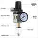 thumbnail image 4 of Combo de Regulador de Filtro de Compresor de Aire de 1/4 de Pulgada AW2000-02 - Elementos de Latón, Presión Máxima de 150 PSI, Diseño Compacto, 4 of 5