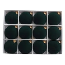 SLYNSHome 12Pcs Christmas Balls Velvet Ornaments for Tree Decoration,2.3 inch Hanging Shatterproof Xmas Ball Holiday Home Party Decor - Green